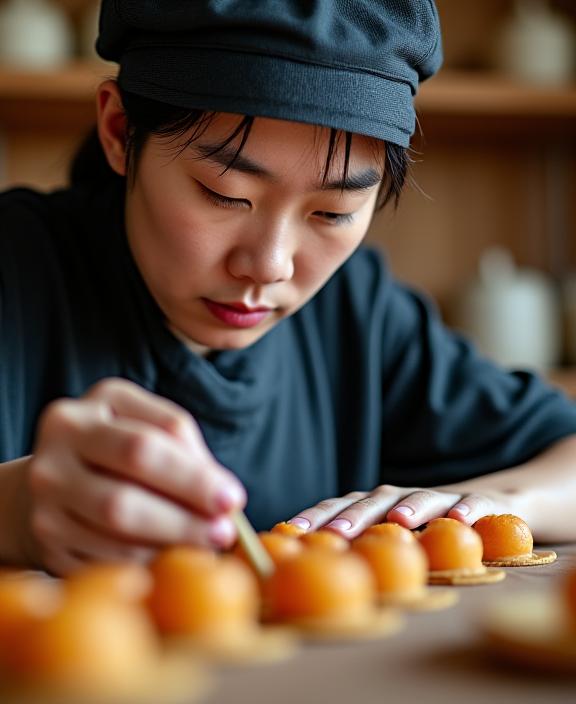 화랑 본본의 창업자가 작업에 집중하고 있는 모습